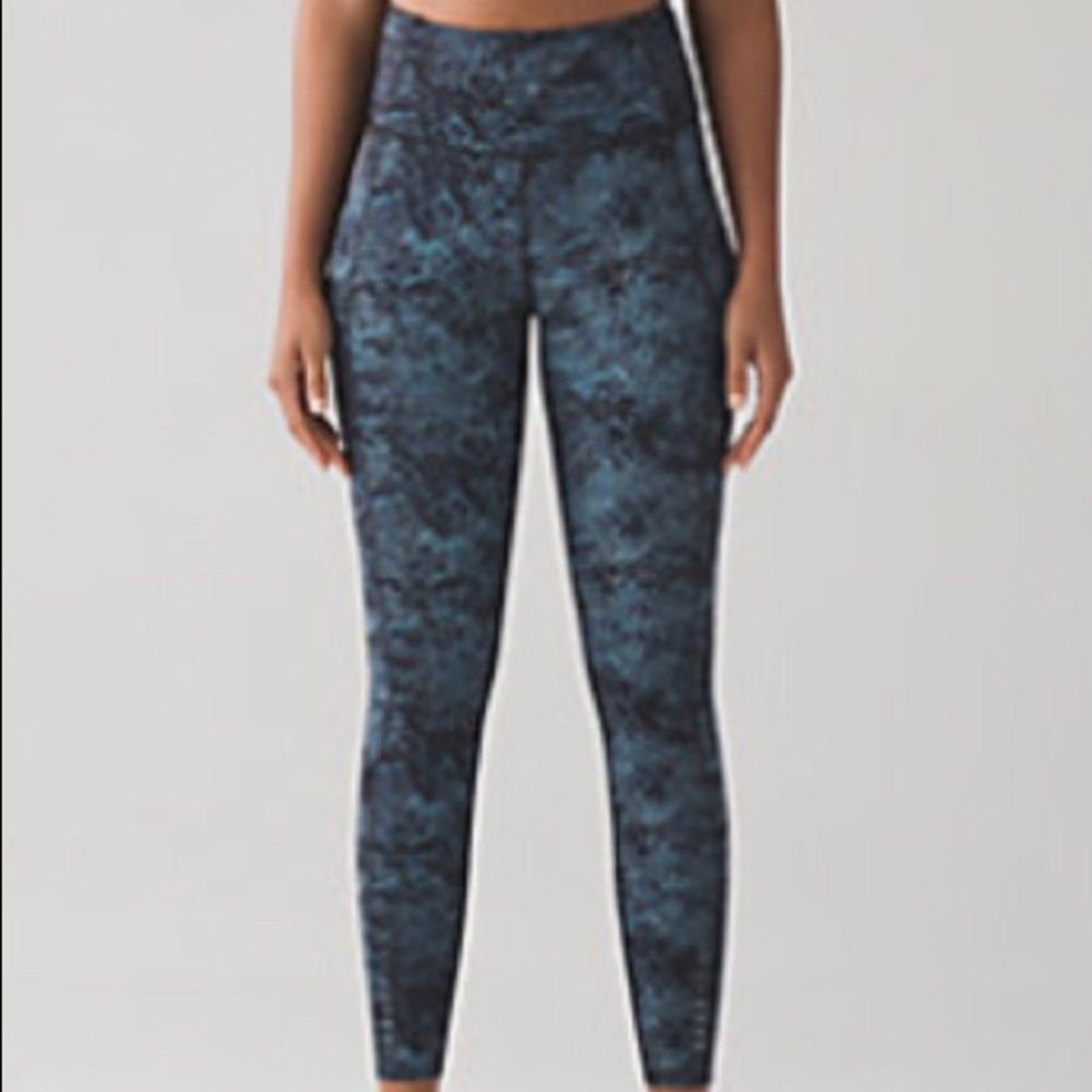 lululemon athletica Blue Patterned Leggings